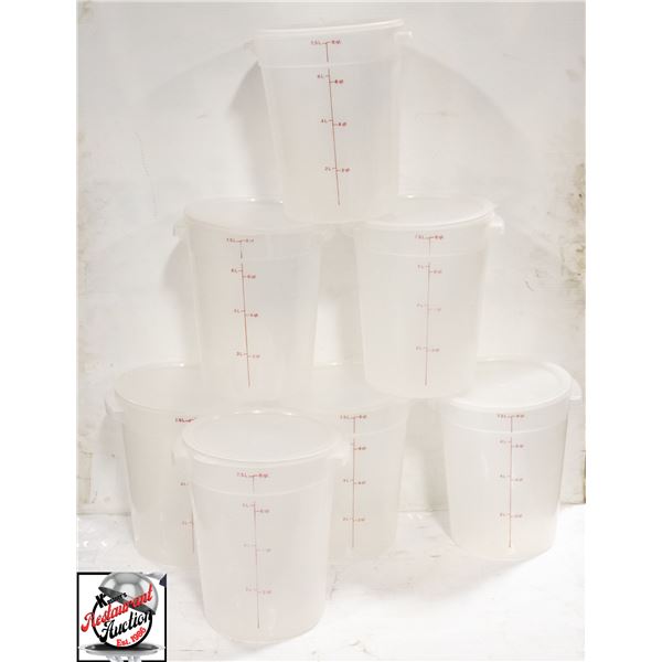 7 - CAMBRO 8 QT ROUND DRY INGREDIENT BINS W/ LIDS