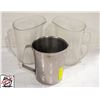 Image 1 : 3 ASSORTED 2 LITER MEASUING CUPS 1 METAL