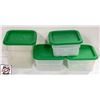 Image 1 : 4 ASSORTED DRY INGREDIENT BINS W/ 4 COVERS