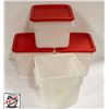 Image 1 : 4 - OMCAN 6 QT DRY INGREDIENT BINS W/ 3 COVERS