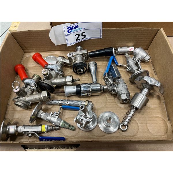 GROUP OF STAINLESS VALVES AND FITTINGS