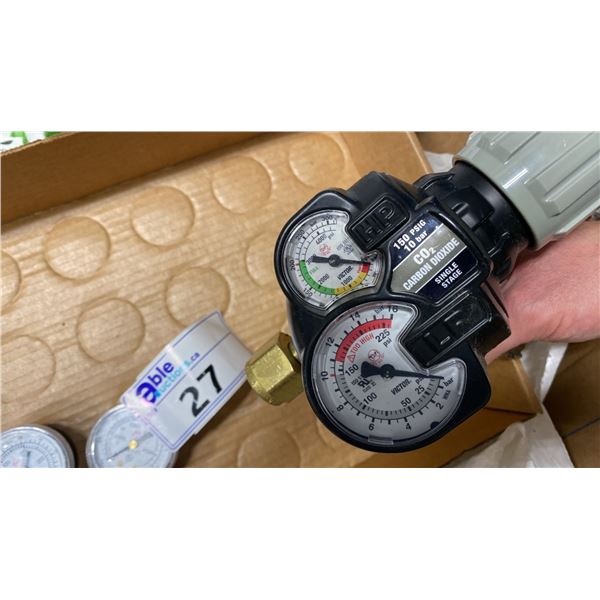 3 REGULATORS, USED FOR CO2, NITROGEN, OXYGEN