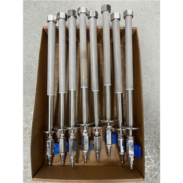 8 PIECES BRITE BEER TANK CARBONATION STONE WITH STAINLESS VALVES AND QUICK CONNECT FITTINGS