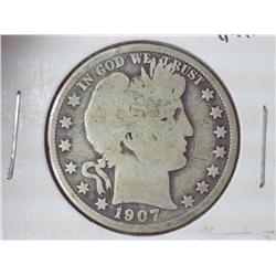 1907-D Barber Half Dollar