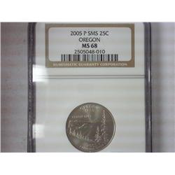 2005 SMS Oregon Quarter NGC MS68