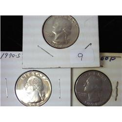 1968-S, 70-S And 71-S Washington Quarters (Gem Pro