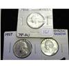Image 1 : 1955, 57 And 58 Silver Washington Quarters