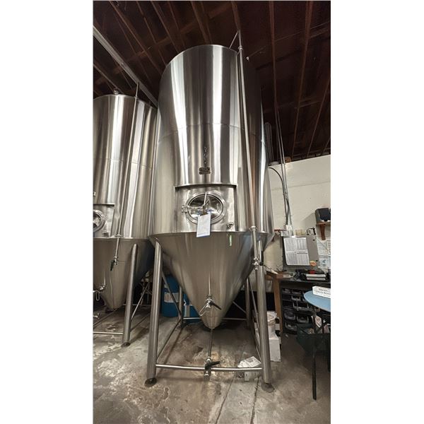 100 HL JACKETED CONICAL FERMENTING VESSEL/TANK, APPROX 20FT HIGH,