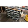Image 1 : RACK WITH PARTS BINS, COMPLETE WITH ASSORTMENT OF BREWERY PARTS & FITTINGS, RUBBER GLOVES