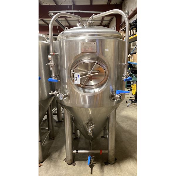 2020 PRETTECH CANADA FV1203 STAINLESS STEEL 5 BBL COMMERCIAL BREWERY CONE BOTTOM FERMENTATION TANK,