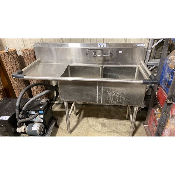 EFI S18 18-2LC STAINLESS STEEL 56"W X 24"D X 36"H COMMERCIAL 2 BAY WASH SINK WITH FAUCET