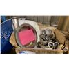 Image 1 : BOX OF COMMERCIAL STAINLESS STEEL C-CLAMPS & COMMERCIAL BREWERY PUMP REPLACEMENT FACE PLATE