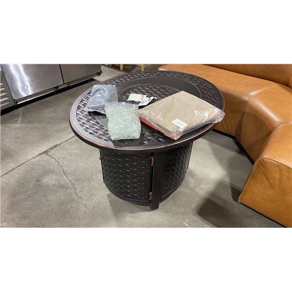 PARAMOUNT FP-450 BRONZE CAST ALUMINUM OVAL PROPANE OUTDOOR FIRE TABLE WITH CONVERTIBLE BURNER