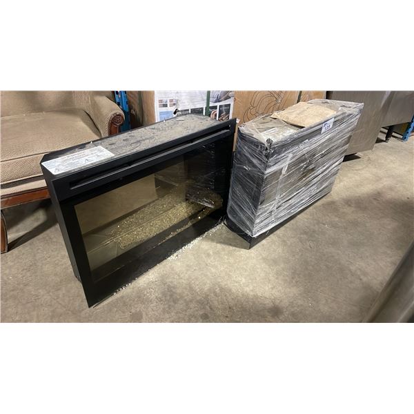 2 DIMPLEX DFG3033 BLACK ELECTRIC INSERT FIREPLACES WITH GLASS ROCKS