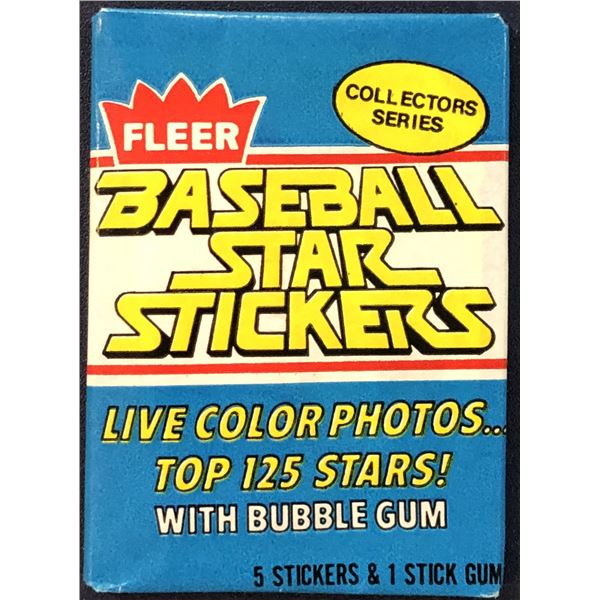 1981 FLEER BASEBALL STAR STICKERS WAX PACK