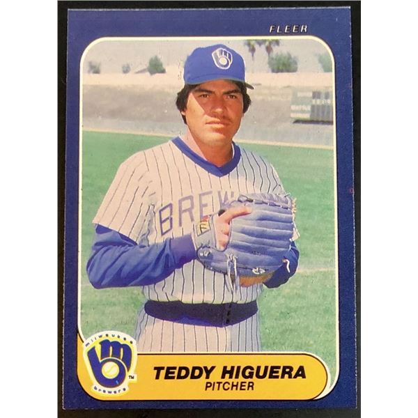1986 FLEER TEDDY HIGUERA ROOKIE CARD