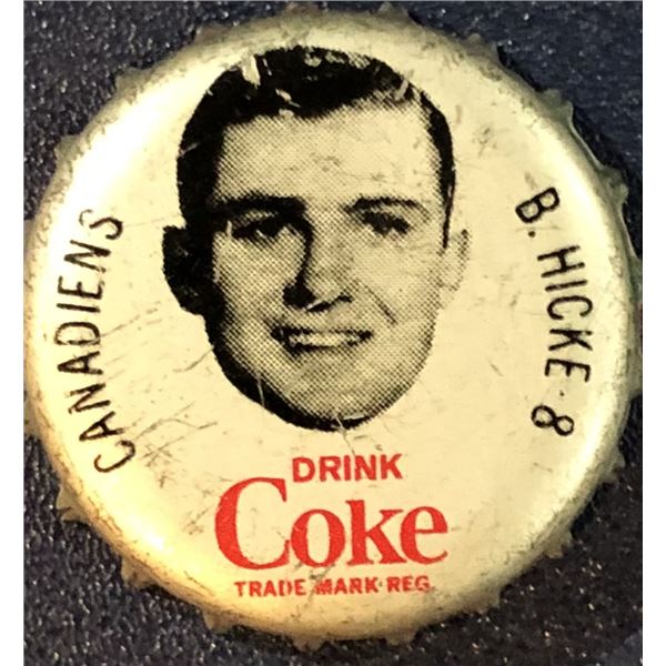 1964-65 COCA COLA NHL BOTTLE CAPS - BILL HICKE