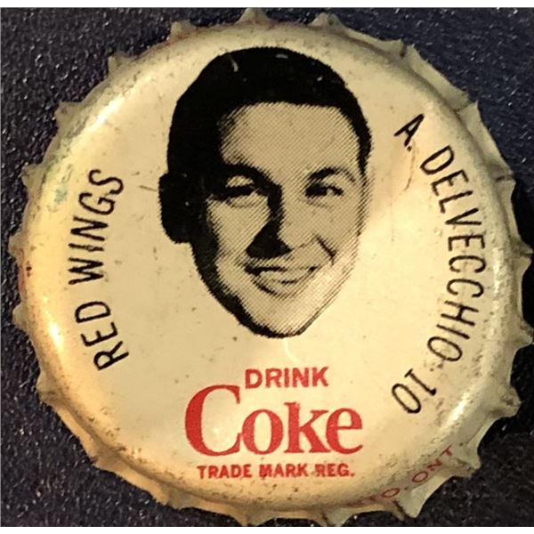 1964-65 COCA COLA NHL BOTTLE CAPS - ALEX DELVECCHIO (HOF)