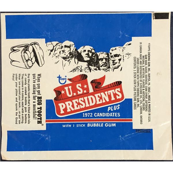1972 TOPPS U.S. PRESIDENTS WRAPPER