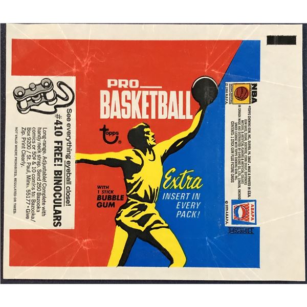 1971-72 TOPPS NBA BASKETBALL WRAPPER