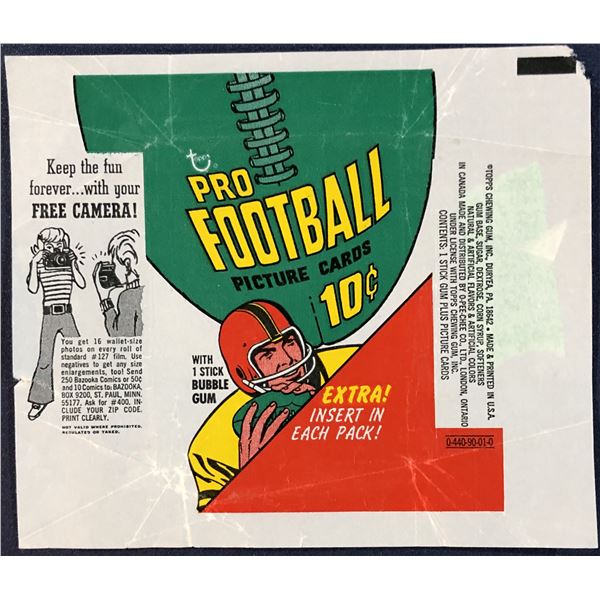 1970 TOPPS NFL FOOTBALL WRAPPER
