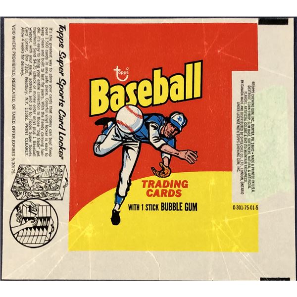 1975 TOPPS BASEBALL WRAPPER