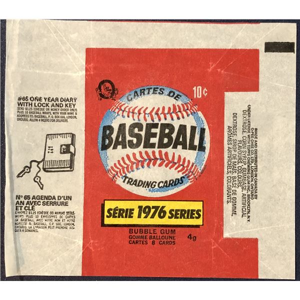 1976 O-PEE-CHEE BASEBALL WRAPPER