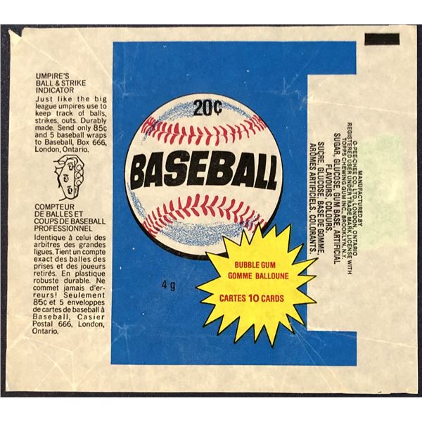 1980 O-PEE-CHEE BASEBALL WRAPPER