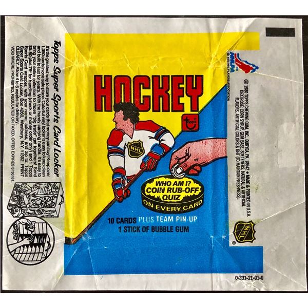 1980-81 TOPPS NHL HOCKEY WRAPPER