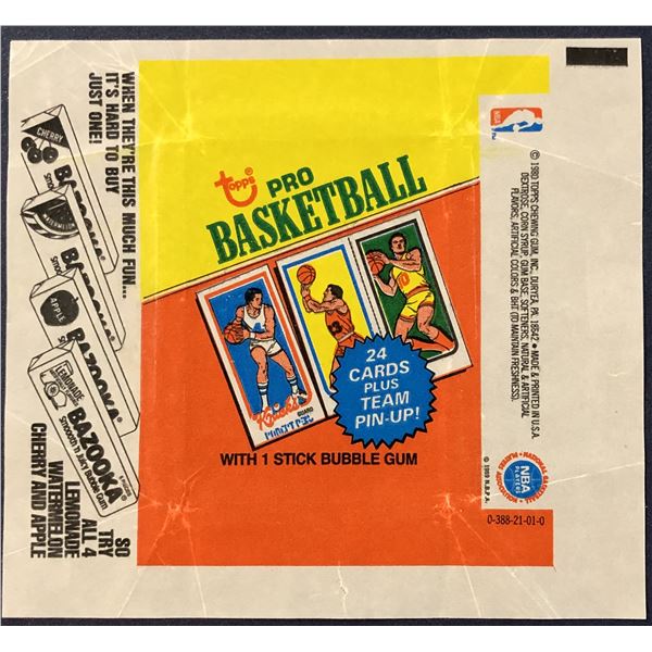 1980-81 TOPPS BASKETBALL WRAPPER - LARRY BIRD ROOKIE YEAR