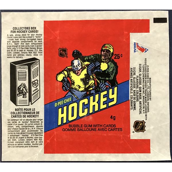 1981-82 O-PEE-CHEE HOCKEY WRAPPER