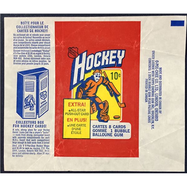 1972-73 O-PEE-CHEE HOCKEY WRAPPER