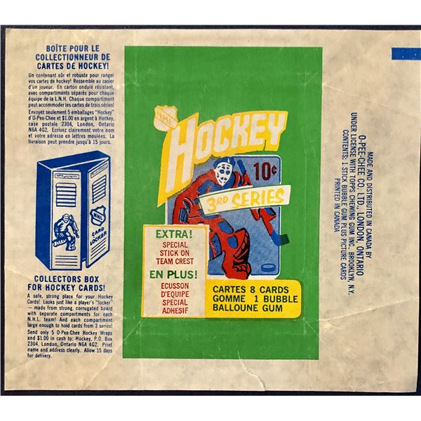 1972-73 O-PEE-CHEE HOCKEY 3rd SERIES WRAPPER
