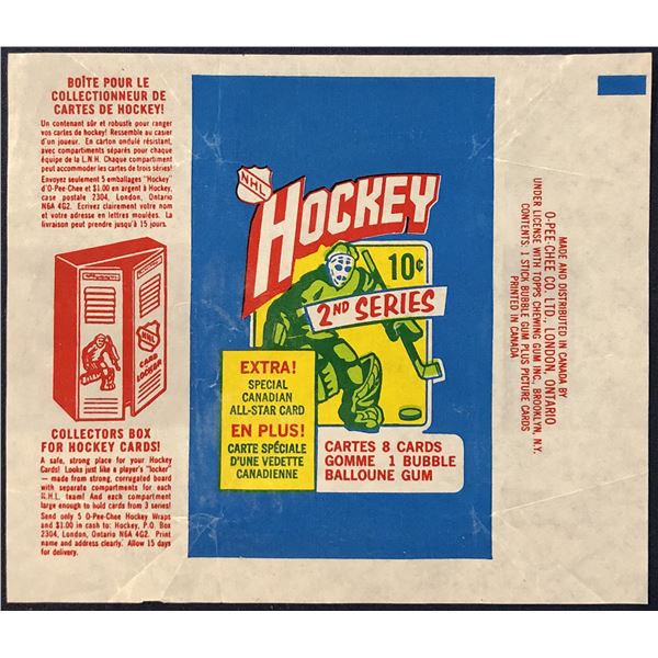 1972-73 O-PEE-CHEE HOCKEY 2nd SERIES WRAPPER