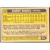 Image 2 : 1987 TOPPS BARRY BONDS ROOKIE CARD