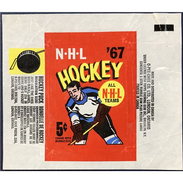 1966-67 O-PEE-CHEE HOCKEY WRAPPER - BOBBY ORR ROOKIE YEAR