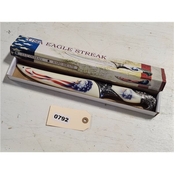 New 13.5" USA Eagle Streak Knife