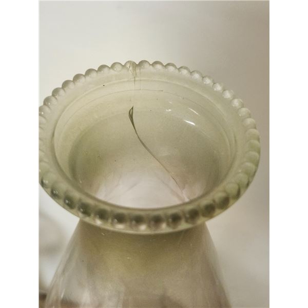 2 Vintage Glass Oil Lamps