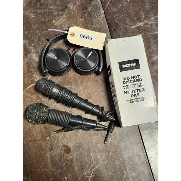 Sound Package - Mics, Cords, Head phones