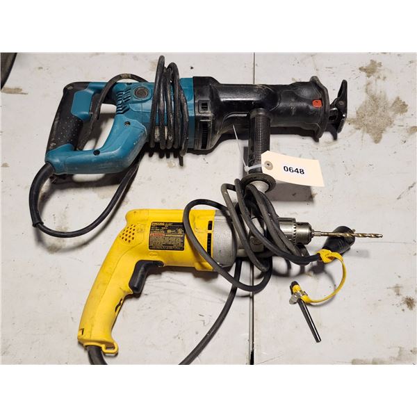 Makita Reciprocating Saw & DeWalt Drill