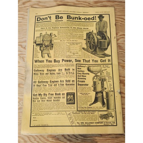 Collection of Farmer's Advocate Newspapers (1917-1918) X5