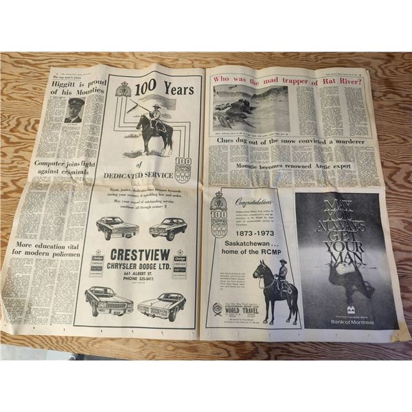Collectible 1973 Leader Post - RCMP Centennial Edition