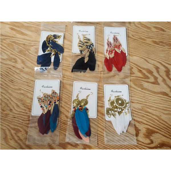 Bohemian Style Drop Earrings - 6 pair