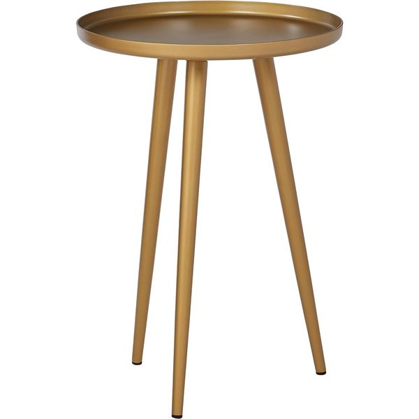 Amazon Rivet Mid-Century Modern Round Metal Side End Table, 15"W, Brass B07B7P51PW - New, Retail Pri