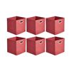 Image 1 : Amazon Basics Collapsible Fabric Storage Cubes with Oval Grommets - 6-Pack, Red  - B07TYQ1L9X - New,