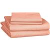 Image 1 : Amazon Basics Soft Microfiber Sheet Set with Elastic Pockets - Full Size, Bright Salmon - B086ZK6LKX