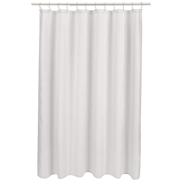 Amazon Basics Linen Style Bathroom Shower Curtain, Light Grey, 72 x 72 inch - B086GYJY1Z - New, Reta