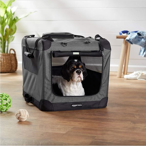 Amazon Basics Premium Folding Portable Soft Pet Crate - 36in, Grey - B07GPKK1RR - New, Retail Price