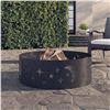 Image 5 : Amazon Basics Outdoor Round Steel Fire Ring - 36-Inch, Star and Moon Design, Black - B08RZRXTCL - Ne