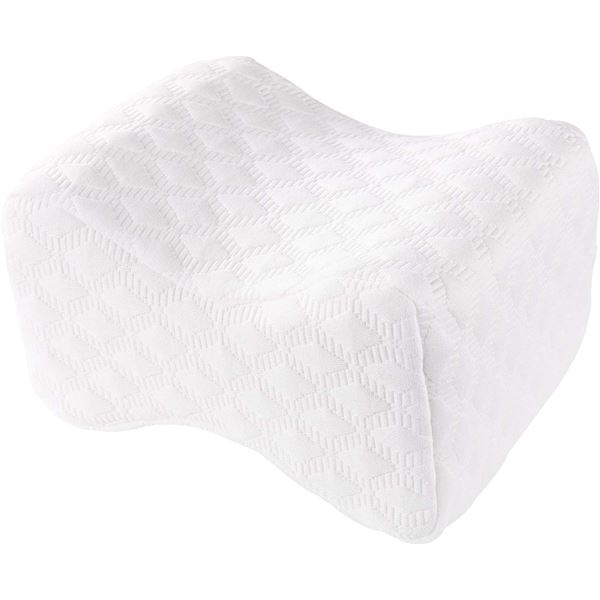 Amazon Basics - Memory Foam Butterfly Pillow for Side Sleepers, Knee, Pregnancy, Spine Alignment, Wh